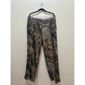 Y2K Camo Cotton Pants Womens Sz 14 Camouflage Straight Leg Ivory Outfitters-Nice